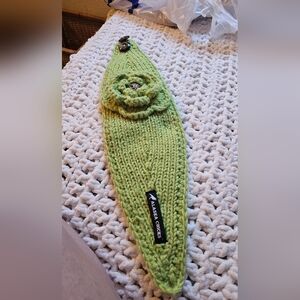 Lime Green Knit Headband with Flower Accent